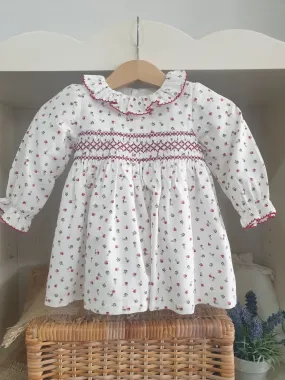 A Vestido niña estampado punto smock R190564