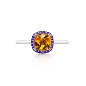 Anillo  BERRY - Oro 18k blanco - citrino