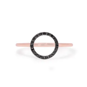 Anillo Black-D CIRCLE - Oro 18k rosa - diamantes negros