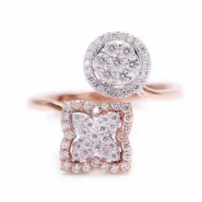 Anillo Halo FRENCH PAVE - Oro 18k combinado - 0.47ct