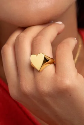 Anillo Lovely Heart Baño Oro