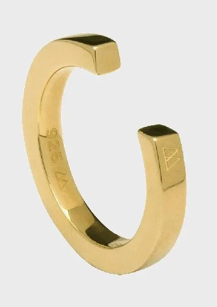 anillo p d paola  dorado cuadrado tipo torque