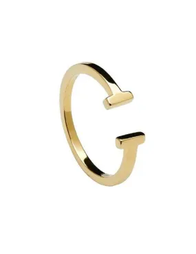 anillo p d paola double gold 16