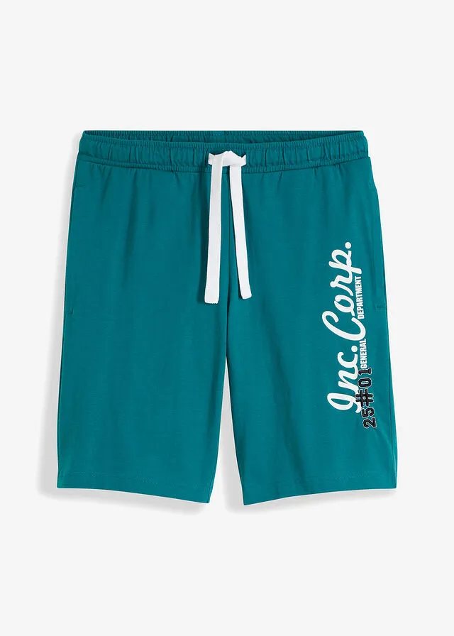 Bermudas de punto Azul petróleo estampado