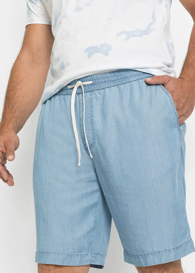 Bermudas sin cierre de TENCEL™ lyocell con corte holgado Denim claro