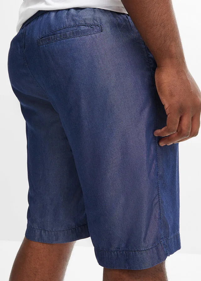 Bermudas sin cierre de TENCEL™ lyocell con corte holgado denim oscuro