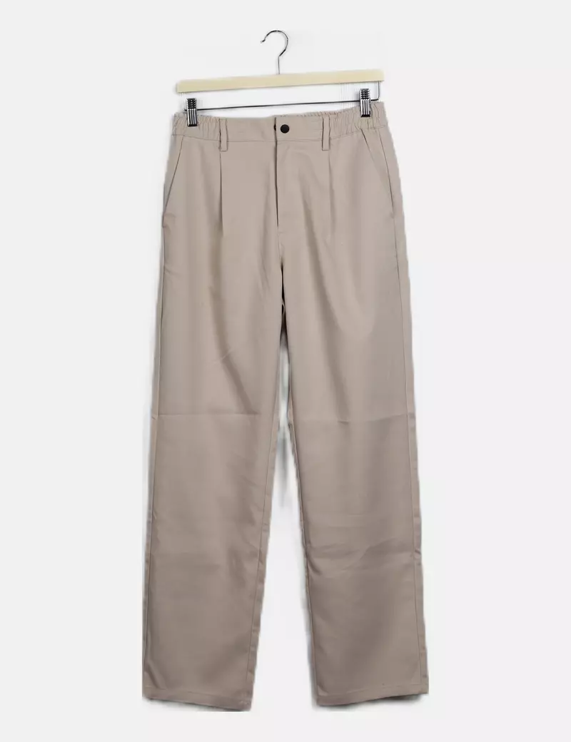 Bershka Pantalón beige casual