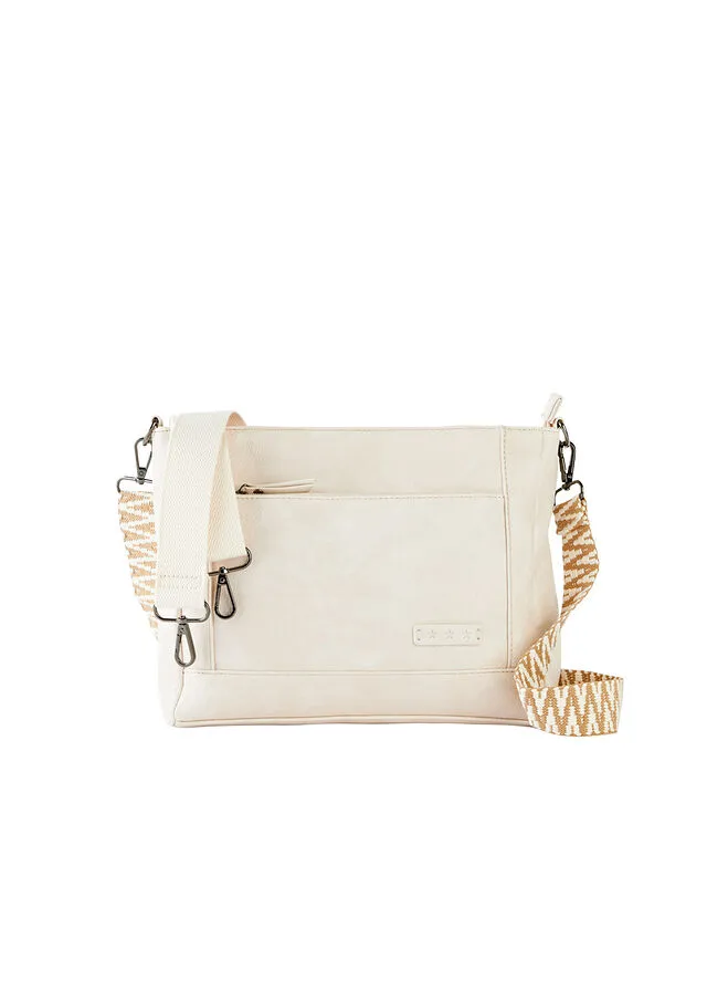 Bolso tipo bandolera con correa intercambiable Beige-arena