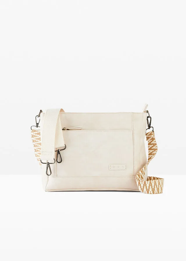 Bolso tipo bandolera con correa intercambiable Beige-arena