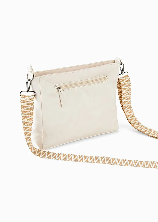 Bolso tipo bandolera con correa intercambiable Beige-arena