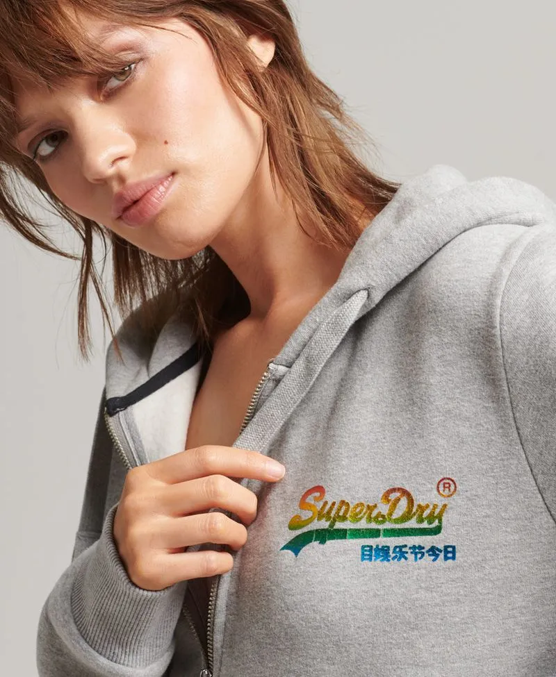 Buzo Abierto Para Mujer Vintage Logo Rainbow Superdry 52403