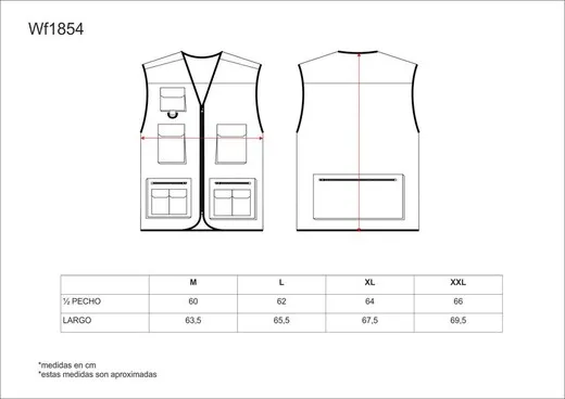 Chaleco linea 8 tipo safari combinado Gris / Granate