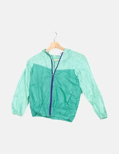 Decathlon Impermeable verde básico