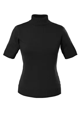 Jersey de cuello alto, manga corta Negro