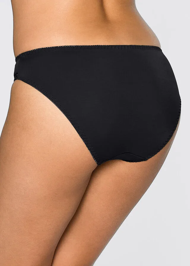 Pack de 2 bragas bordadas Negro + negro + blanco