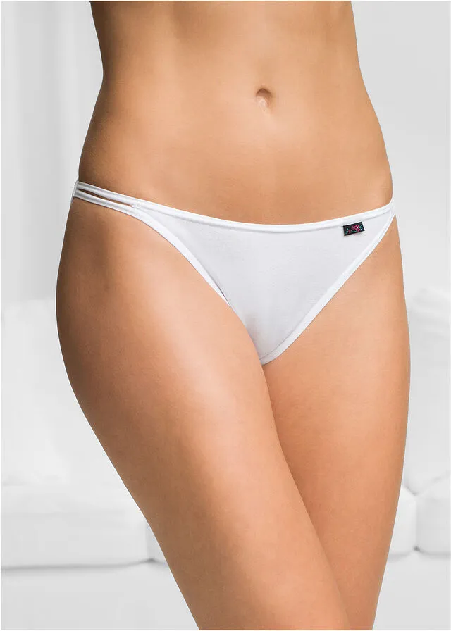 Pack de 6 bragas tipo bikini negro+blanco+plata mate