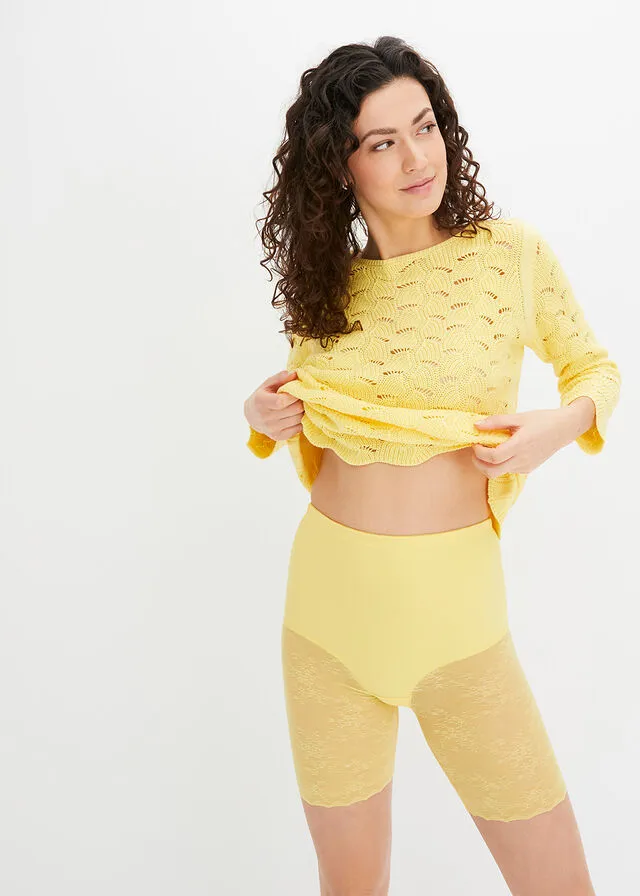 Pantalón con efecto moldeador medio Amarillo suave