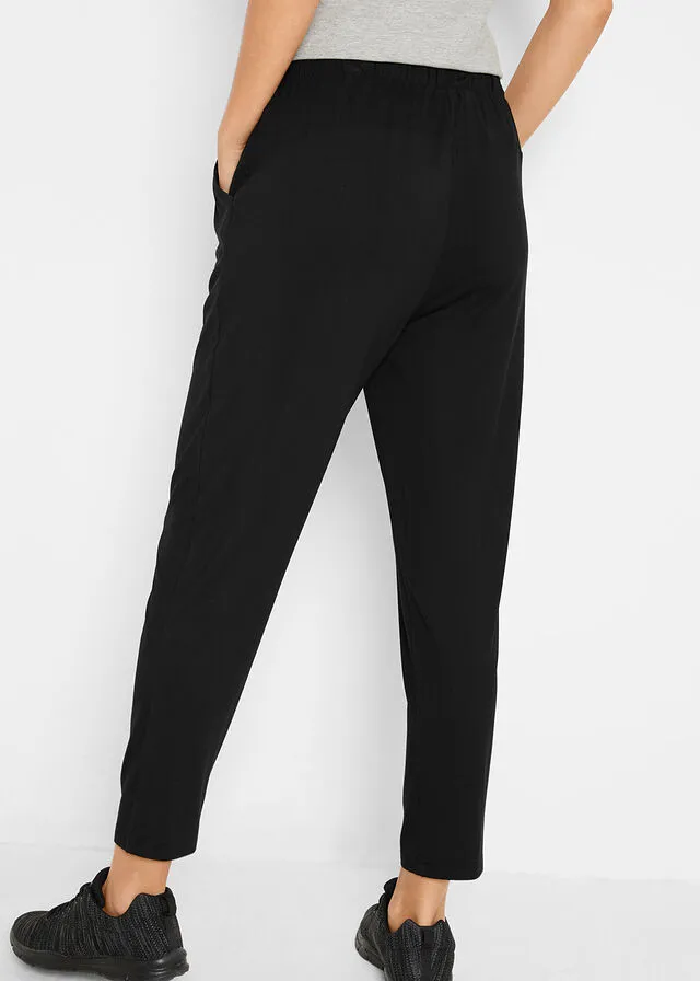 Pantalón deportivo ultrasuave de viscosa sostenible, largo 7/8 Negro