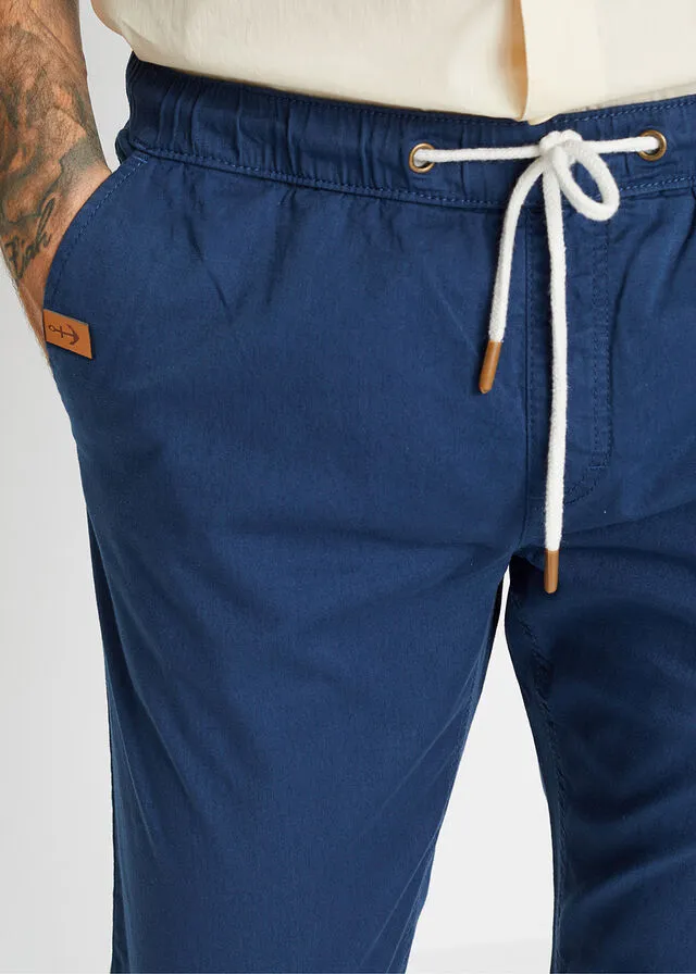 Pantalón elástico de corte recto y ajustado Azul marino