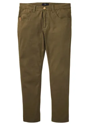 Pantalón elástico de corte regular y recto Verde oliva