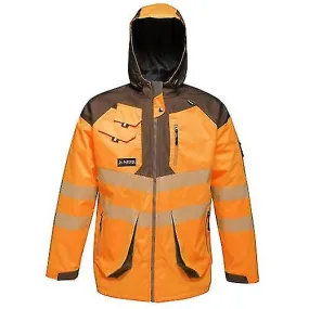 Regata Hombres Hi-Vis Impermeable Reflectante Parka Chaqueta